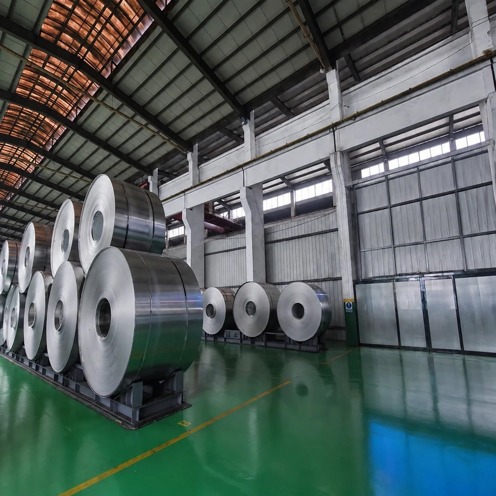 Aluminum coil with mill finish ready for industrial processing