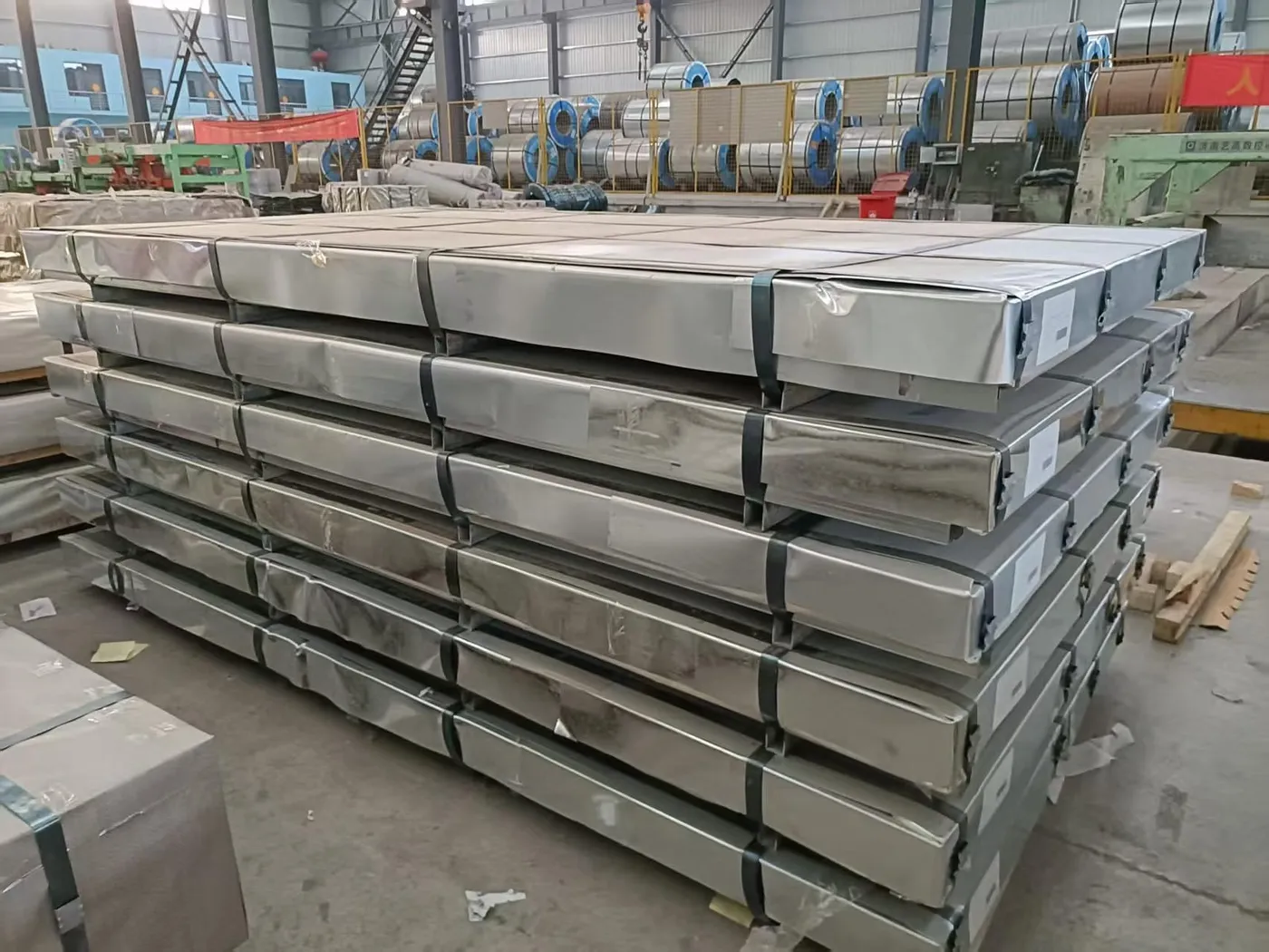 Hot-dip galvanized steel coil export packing view