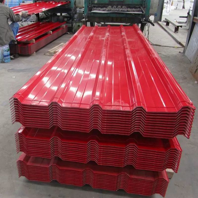 Red corrugated color-coated roofing sheets